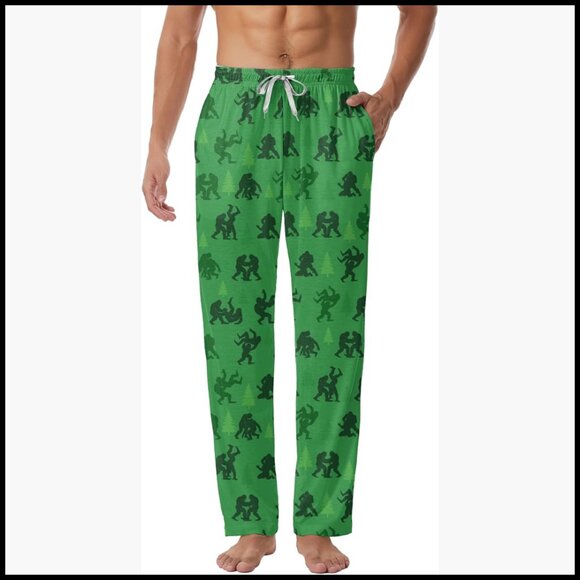 Men's Wrestling Pajama Pants Drawstring Waist Regular Fit Machine Wash
